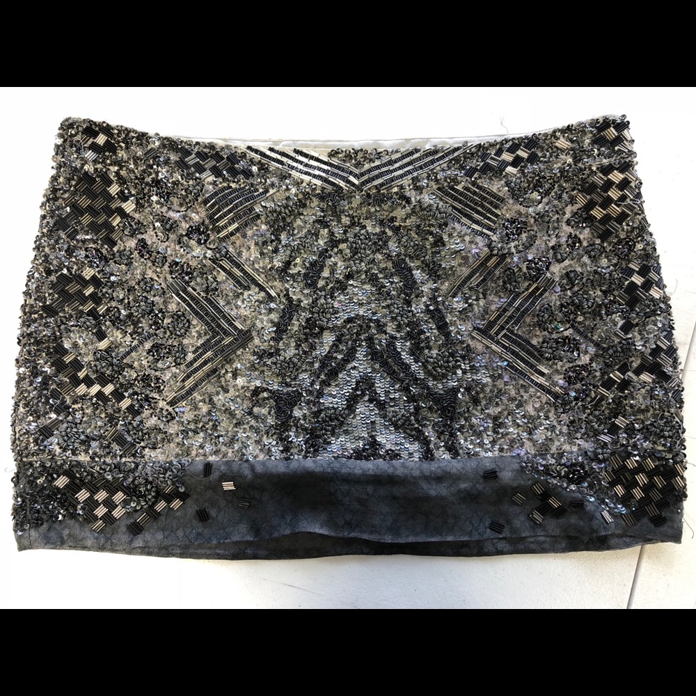 All Saints Hand Embellished Mini Skirt